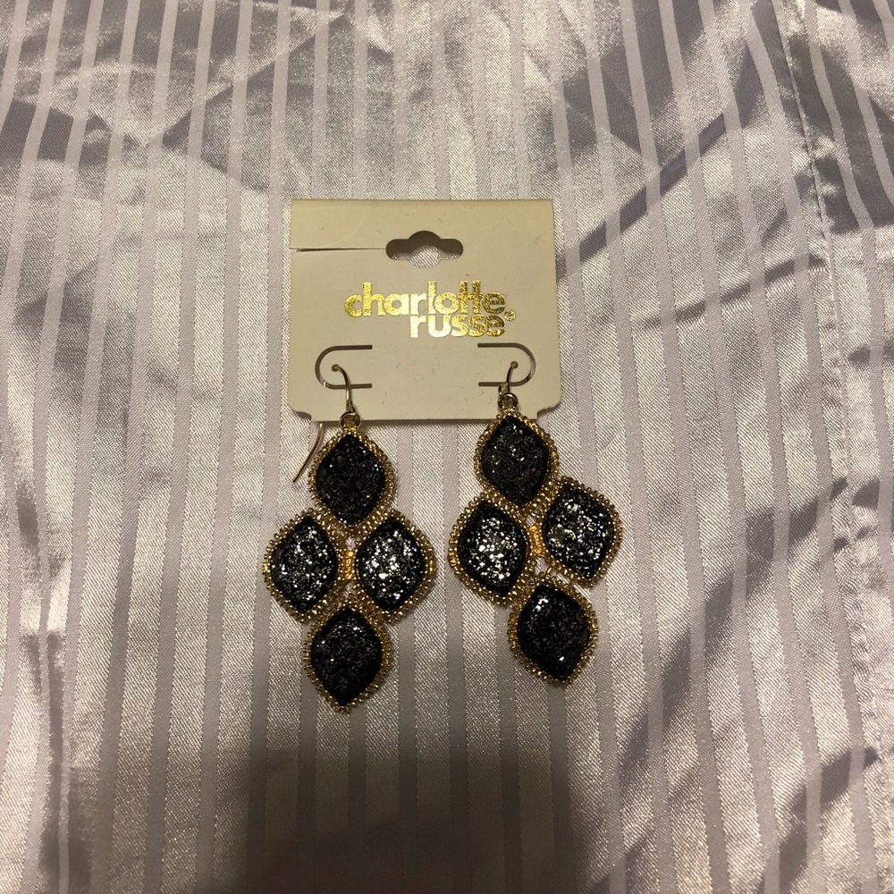 Black sparkle earrings